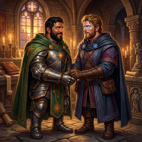 Fantasy Dungeons and Dragons Love Story: Dark Cleric & Magic User