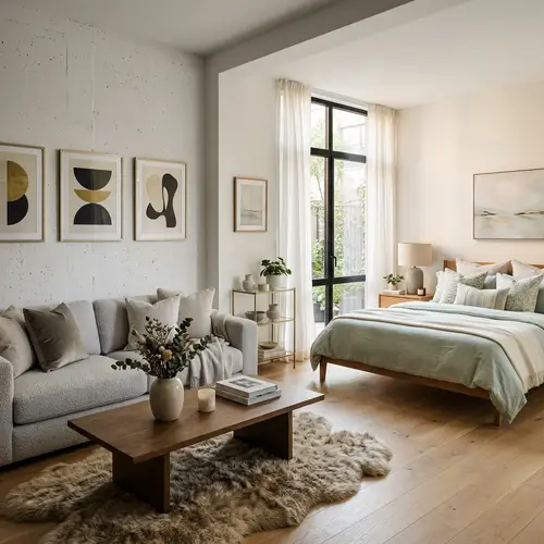 Scandinavian Luxe Interior Design for Living Room & Bedrooms