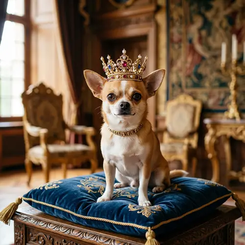Adorable Chihuahua Dog Wearing Crown