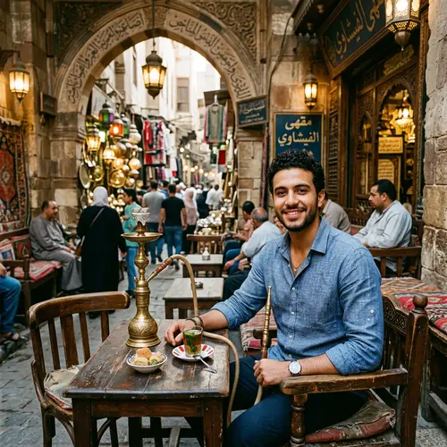 Traditional Cafe Experience in Khan el-Khalili, Egypt