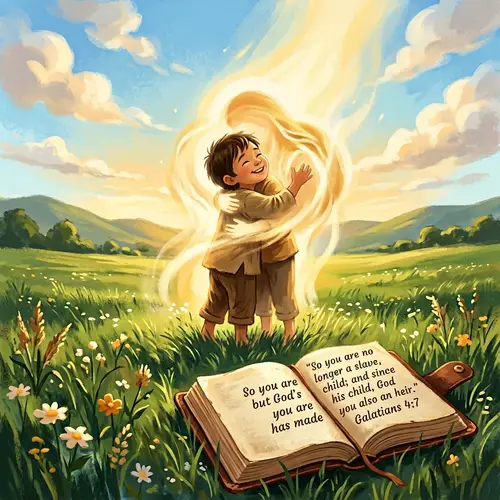 Galatians 4:7 - Spiritual Adoption and Freedom Illustration