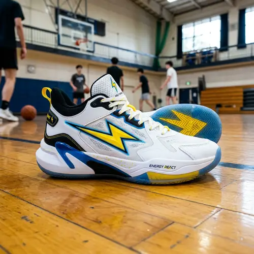 Basketball Shoe with Lightning Logo - Yellow & Black