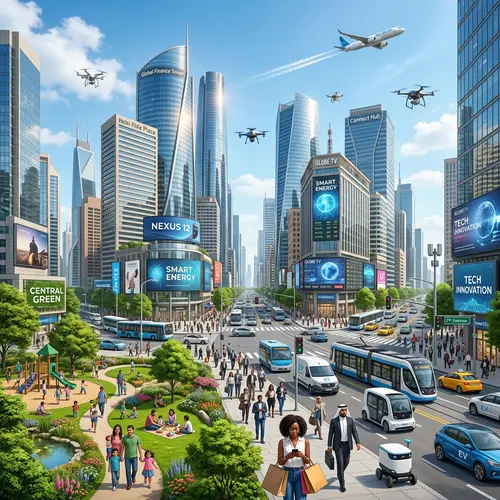 Modern World Skyscrapers | Urban Life, Technology & Nature Balance