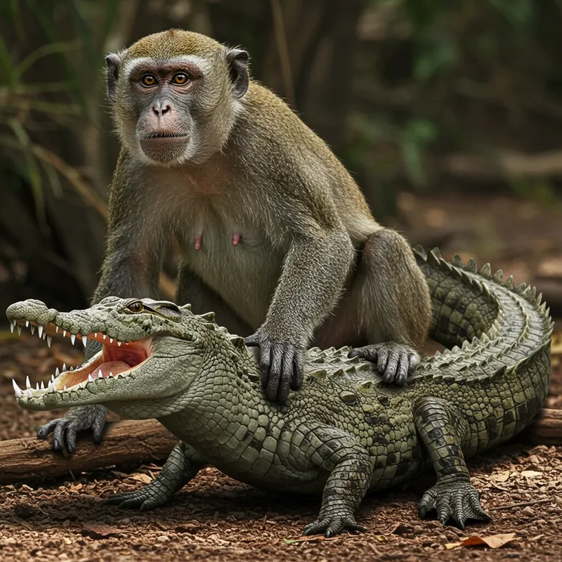 Monkey-Crocodile Fusion: A Mythical Creature