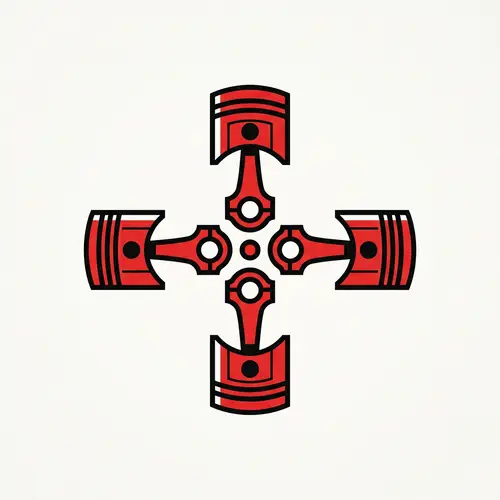 Minimalistic Car Workshop Logo Design with Vector Styled Pistons