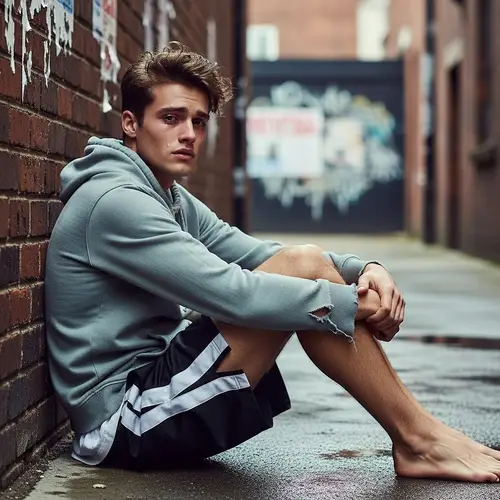 Urban Reflection: Emotional Portrait of a Young Model