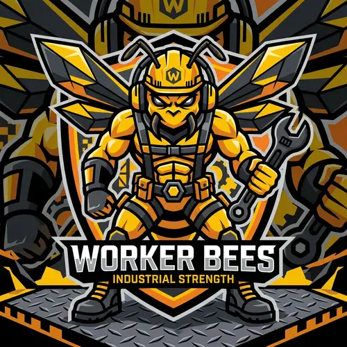 Fierce Worker Bee Mascot Design for Sports Teams