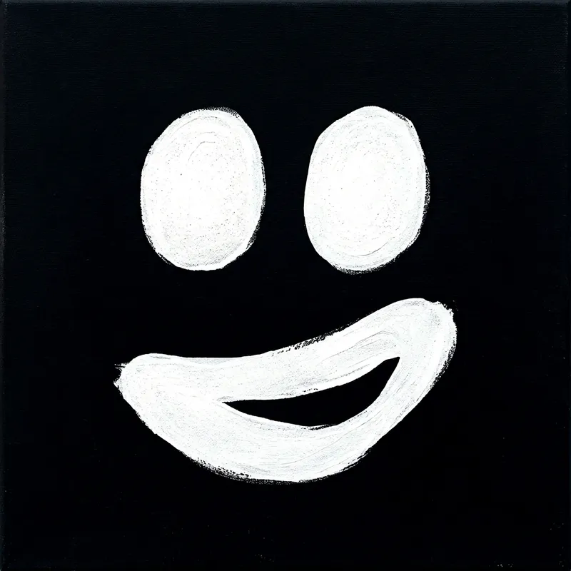 Venom's Striking Eyes and Mouth on Black Canvas