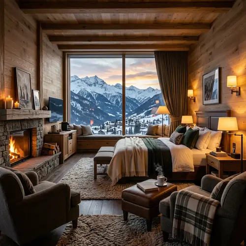 Luxury Hotel Room with Mountain Views