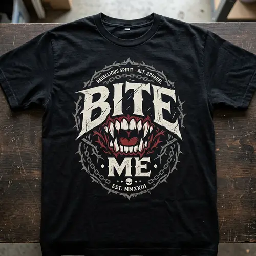 Dark Bite Me T-Shirt Logo | Modern Graphic Design