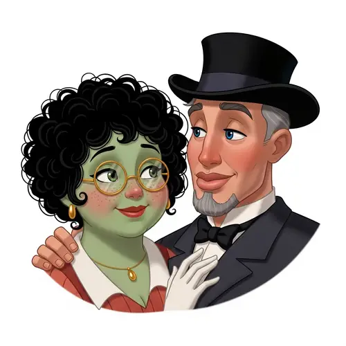 Fairytale Animation Couple in Vintage Style