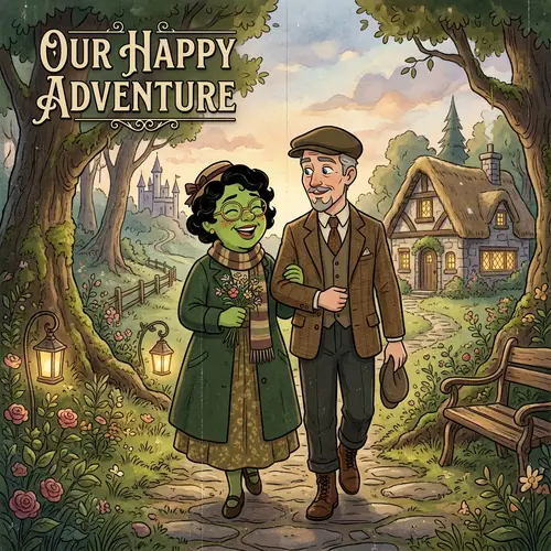 Fairytale Animation Couple in Vintage Style