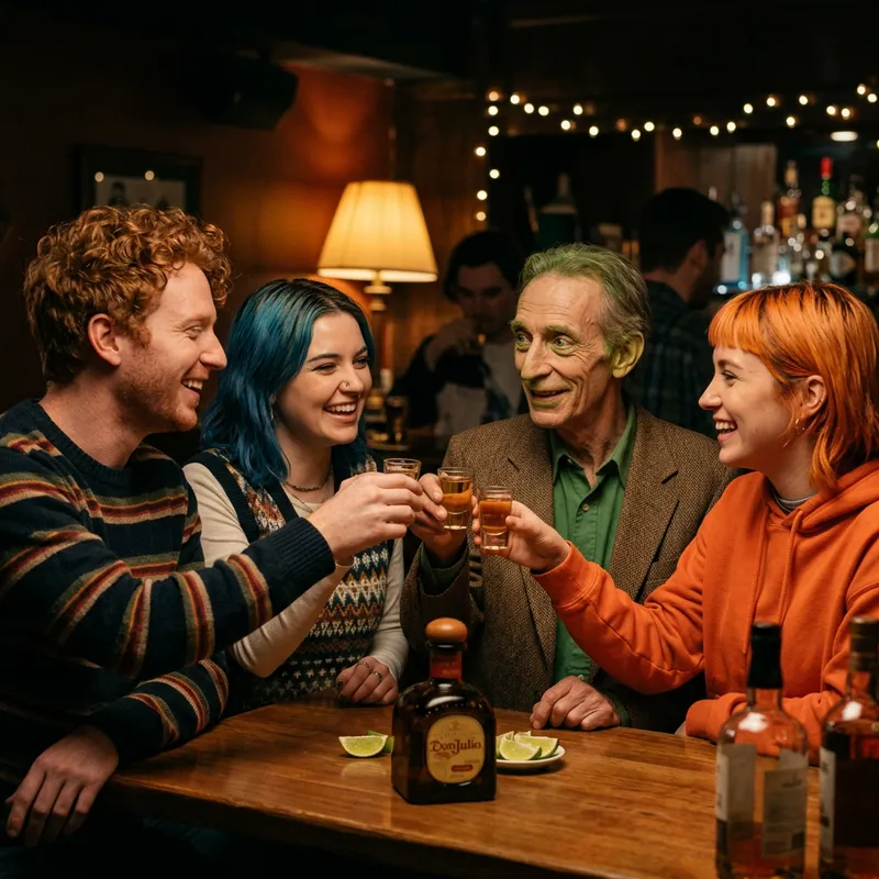 Realistic Muppets Version: Four Friends Enjoying Tequila