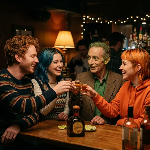 Realistic Muppets Version: Four Friends Enjoying Tequila