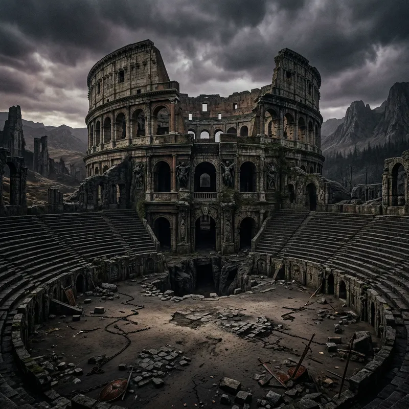 Ancient Coliseum in Dark Fantasy World