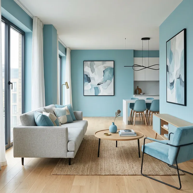 Modern Interior in Shades of Robin's Egg Blue