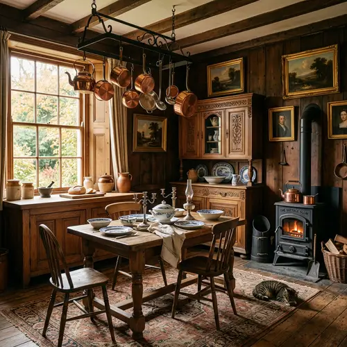 Nostalgic Antique Kitchen Interior - Vintage Design Inspiration