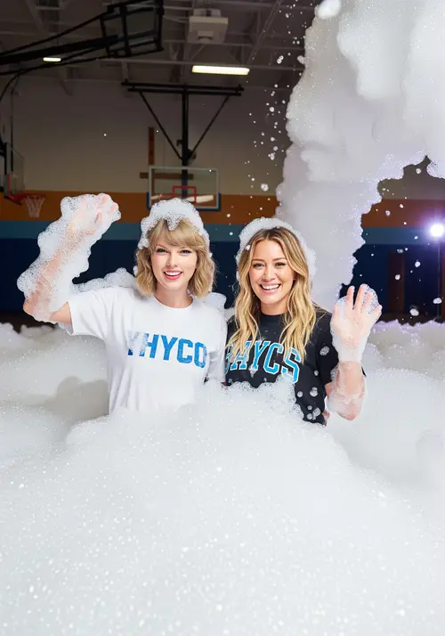 Taylor Swift & Hilary Duff at Foam Party
