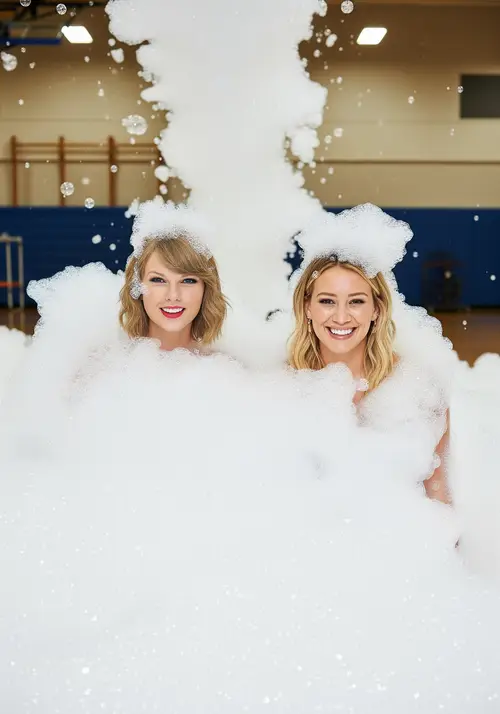 Taylor Swift & Hilary Duff Foam Party Fun