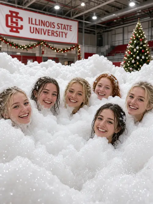 Indoor Christmas Foam Party at Illinois State University