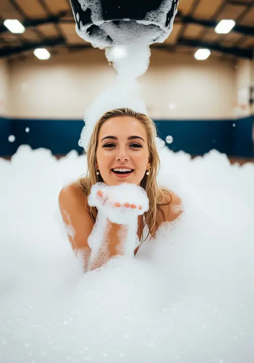 Stunning Foam Party Photoshoot with Flirty Fun