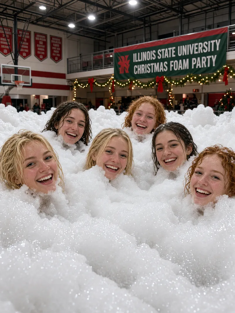 Christmas Foam Party at Illinois State University Christmas Foam Party at Illinois State University