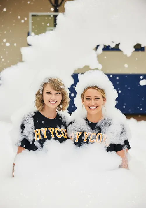 Taylor Swift & Hilary Duff: Foam Party Fun!