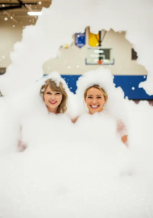 Taylor Swift & Hilary Duff Foam Party Fun