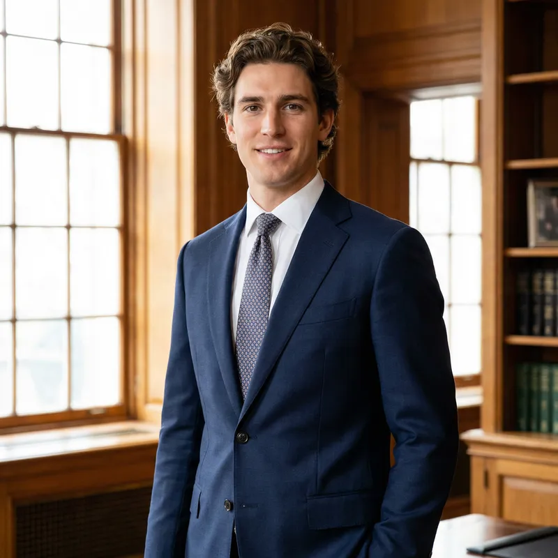 Young Brunette Man, 25, Tall & Athletic in Formal Suit