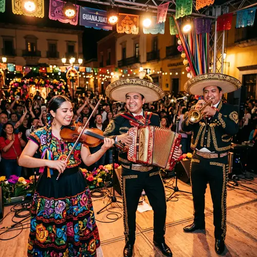 Colorful Traditional Mexican Band Performance