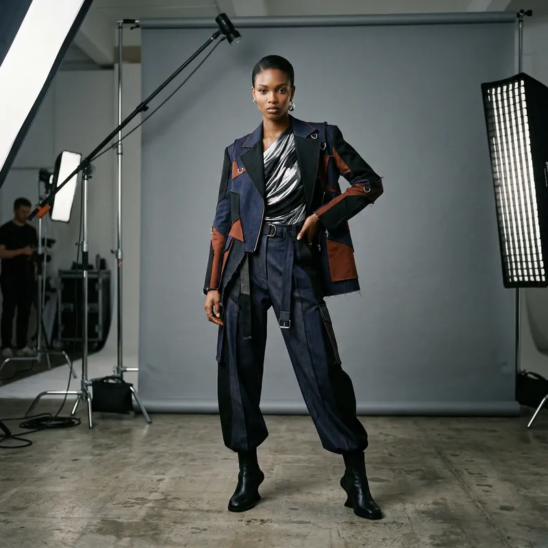 Contemporary Fashion Design Showcase with Model