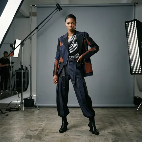 Contemporary Fashion Design Showcase with Model