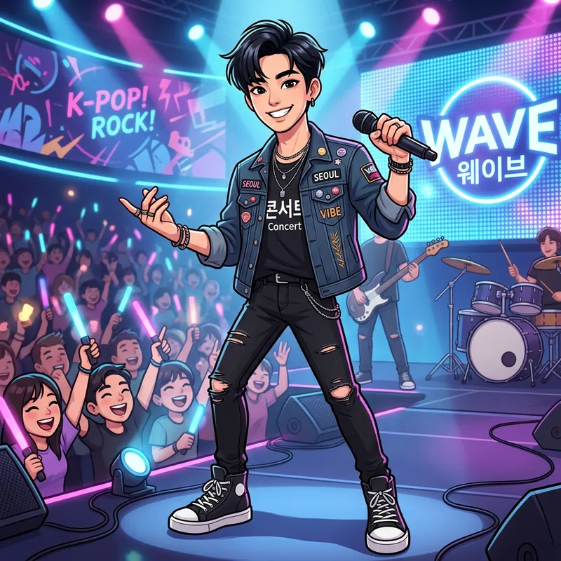 Seventeen金珉奎 Cartoon Character - Trendy Band Member
