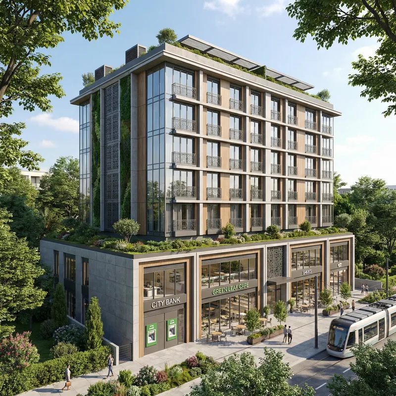 Modern Mixed-Use Building with Contemporary Design