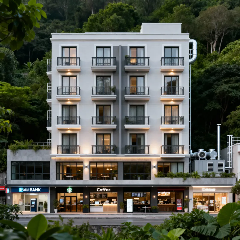 Modern Mixed-Use Building with Contemporary Design