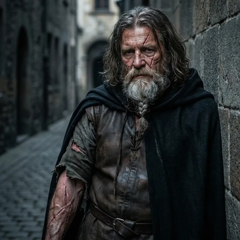 Elderly Medieval Rogue: Scars and Wisdom Elderly Medieval Rogue: Scars and Wisdom