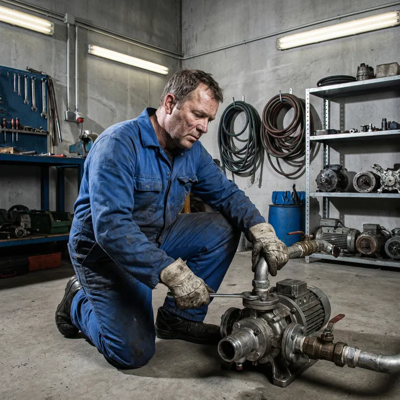 Skilled Pump Technician in Overalls at Wendik Company