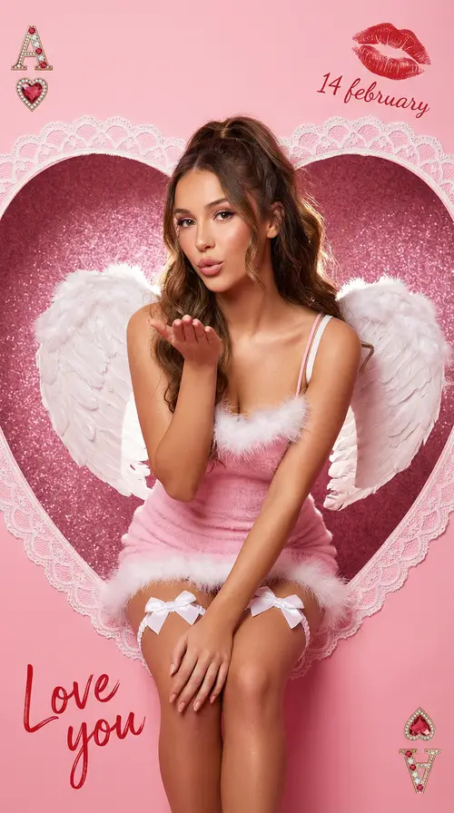 Charming Valentine's Portrait of a Young Woman