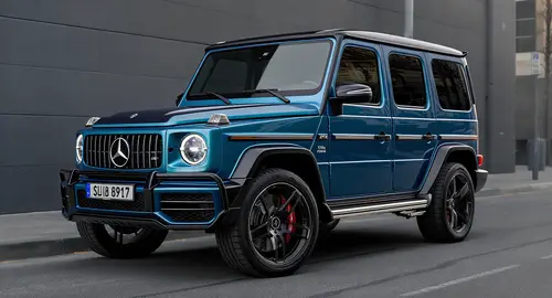 Realistic Pink and Black G Wagon in Urban Setting