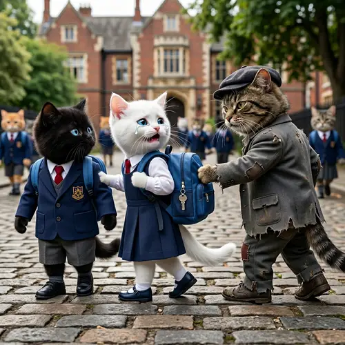 Hyper-Realistic Animation Inspired Cat Battle Scene