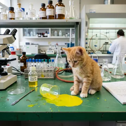 Cute Ginger Kitten in Scientific Lab | Adorable Mishap