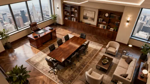 Luxurious Modern Corner Office Design Ideas