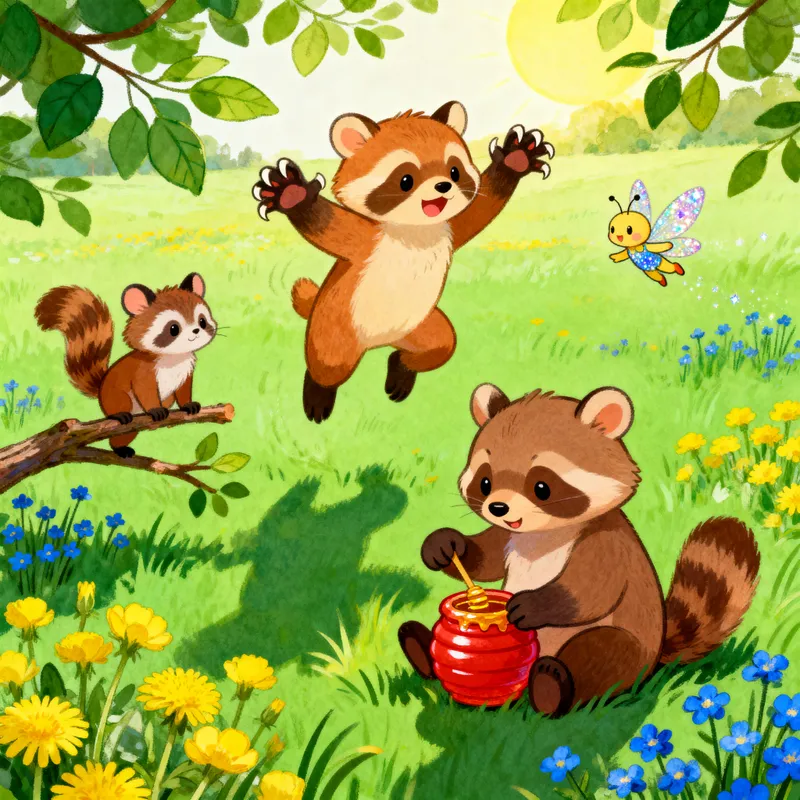 Teddiursa, Sesokitz, Morpeko & Lilminip Playing Teddiursa, Sesokitz, Morpeko & Lilminip Playing