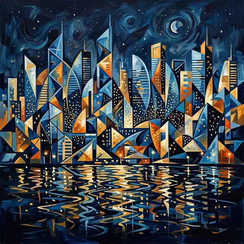 Abstract Cityscape: A Symphony of Form and Color