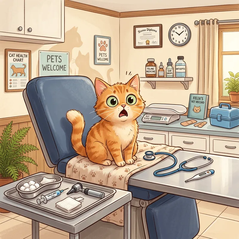 Cute Orange Cat Receiving Shock Treatment