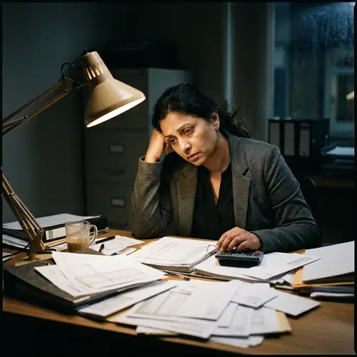 Melancholy Middle-Aged Entrepreneur in Office - Find Relief Here