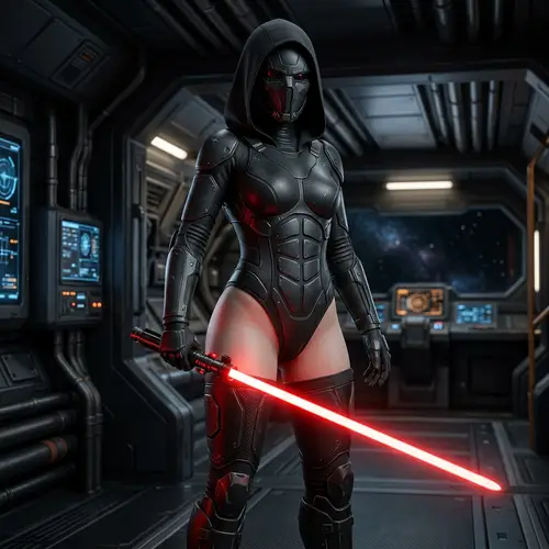 Feminine Androgynous Hero in Sci-Fi Armor