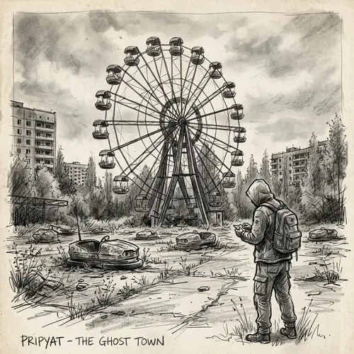Pripyat Ferris Wheel Sketch - The Artifact in Abandoned Town