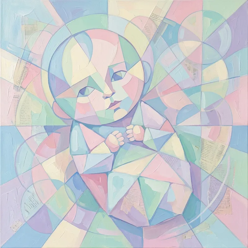 Abstract Baby: Geometric Representation in Soft Pastels