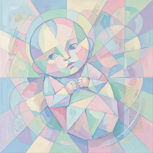 Abstract Baby Art: Geometric Representation in Soft Pastels